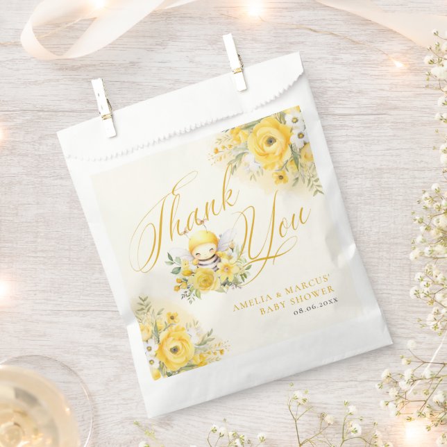 Sachets En Papier Un doux petit miel Baby shower d'abeilles Merci (Coupé)