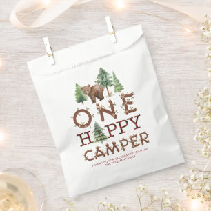Sachets En Papier Un Happy Camper 1er Anniversaire Merci Favoriser S