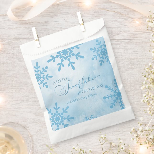 Sachets En Papier Un petit Baby shower de Wonderland Winter Flocon d (Coupé)