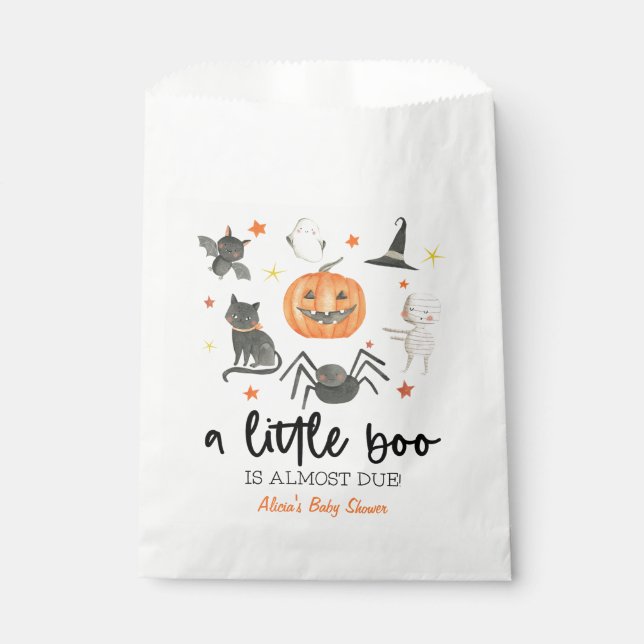 Sachets En Papier Un Petit Boo Est Presque Attendu ! Baby shower Hal (Devant)