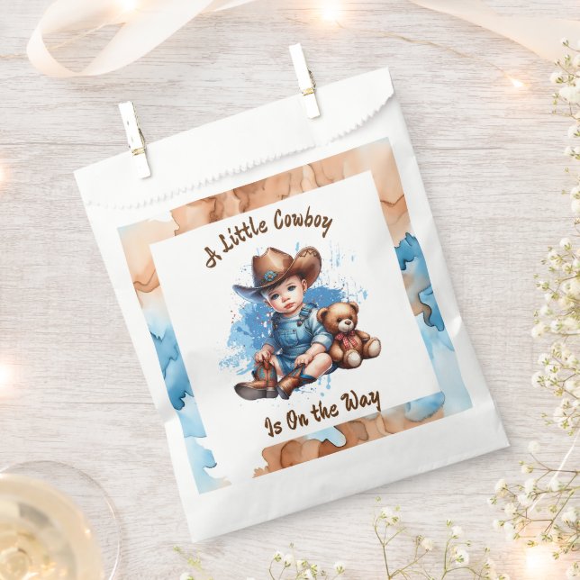 Sachets En Papier Un petit cowboy est sur le chemin | Baby shower (Coupé)