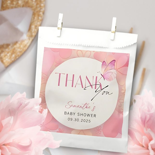 Sachets En Papier Un petit papillon est sur le Baby shower Way (Créateur téléchargé)