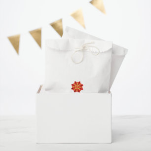 Sachets En Papier une fleur rouge et jaune avec des points noirs