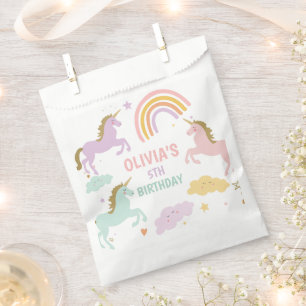 Sachets En Papier Unicorn Magical Rainbow Celebration Fille Annivers
