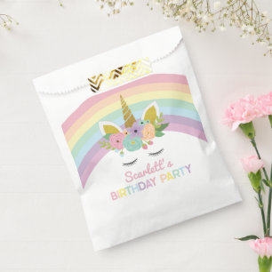 Sachets En Papier Unicorn Rainbows fête d'anniversaire