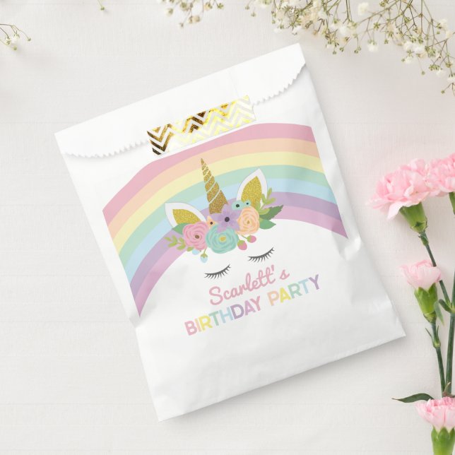 Sachets En Papier Unicorn Rainbows fête d'anniversaire (Scellé)