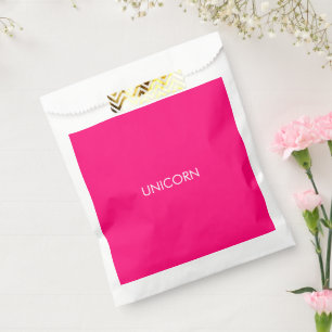 Sachets En Papier Unicorne rose chaud fuchsia blanc personnalisé min