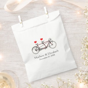 Sachets En Papier Vélo tandem vintage mignon sur mesure pour mariage