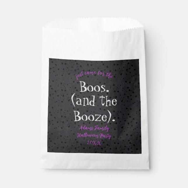 Sachets En Papier Venu pour le Boos et Booze Adult Halloween Party (Devant)