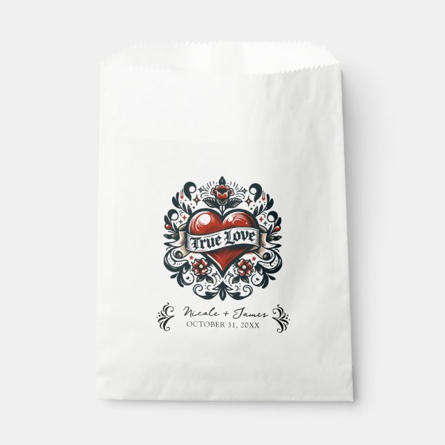 Sachets En Papier Véritable Mariage d'autocollant de tatouage de coe (Devant)