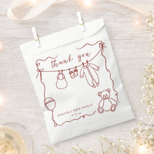 Sachets En Papier Vêtements de bébé dessinés à la main remerciement