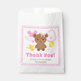 Sachets En Papier Vêtements pour ours en peluche fille rose annivers