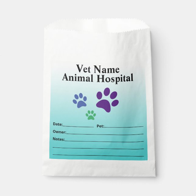 Sachets En Papier Vétérinaire Médecine ou Sac d'exécution de prescri (Devant)