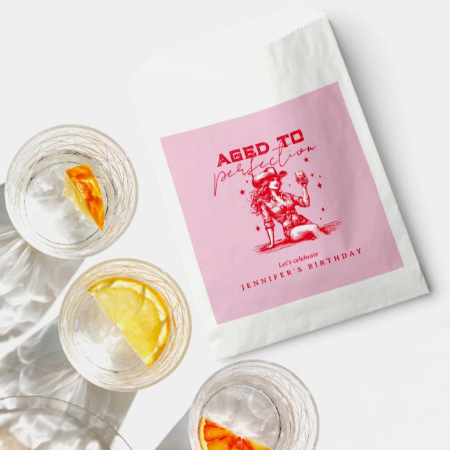 Sachets En Papier Vieilli à la perfection Cowgirl Whiskey fête d'ann (Créateur téléchargé)
