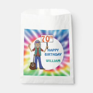 Sachets En Papier Vieux Hippie Hippy Tie Dye 70e fête d'anniversaire