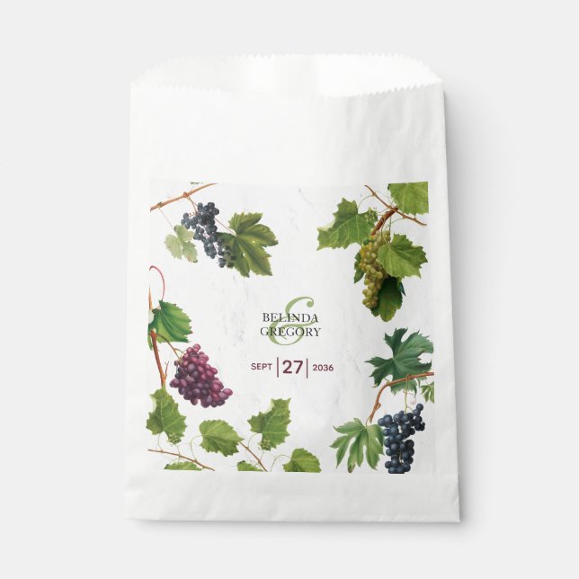 Sachets En Papier Vignoble de raisins Méditerranée Grec Mariage (Devant)
