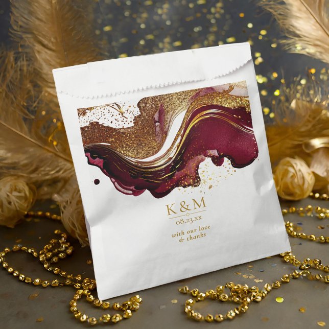 Sachets En Papier Vin rouge Mariage Abstrait Sparkling ID1018 (Créateur téléchargé)