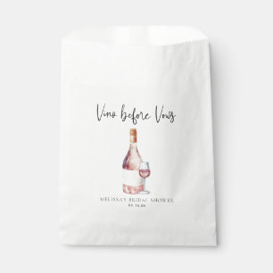Sachets En Papier Vino Aquarelle Rose Avant Vows Fête des mariées