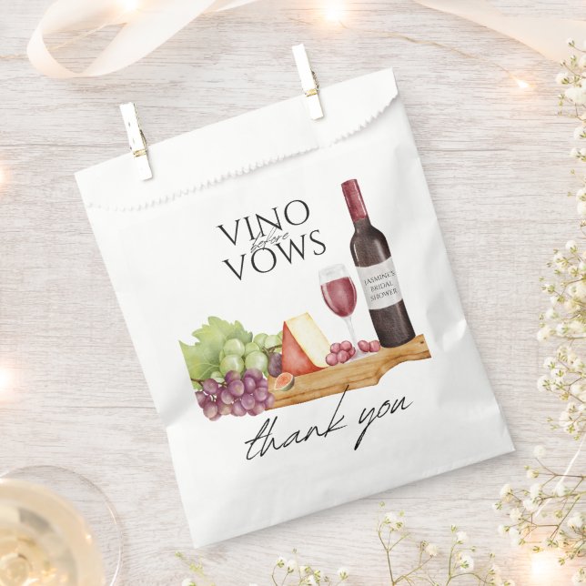 Sachets En Papier Vino avant Vows Charcuterie Fête des mariées (Coupé)