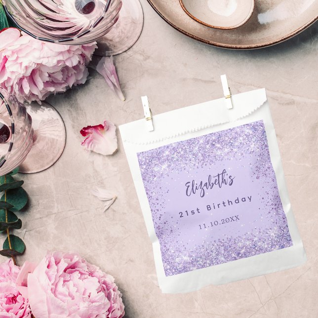 Sachets En Papier Violet confetti d'anniversaire élégant (Créateur téléchargé)