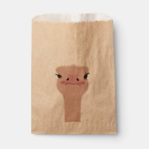 Sachets En Papier Visage drôle d'autruche