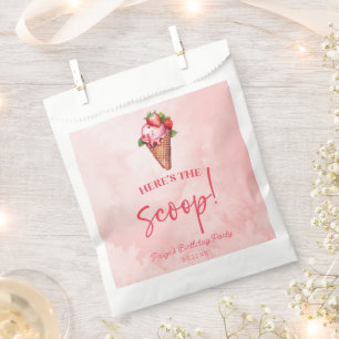 Sachets En Papier Voici la fête d'anniversaire de la crème glacée ro