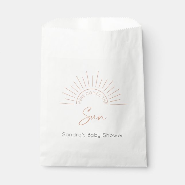 Sachets En Papier Voici Le Baby shower Moderne Sun Boho (Devant)