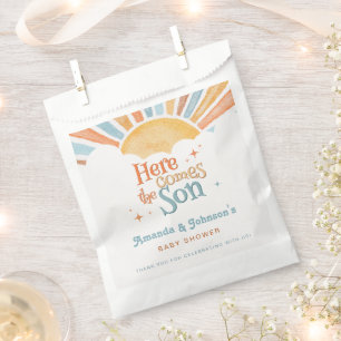 Sachets En Papier Voici venir le fils Remerciements pour Baby Shower