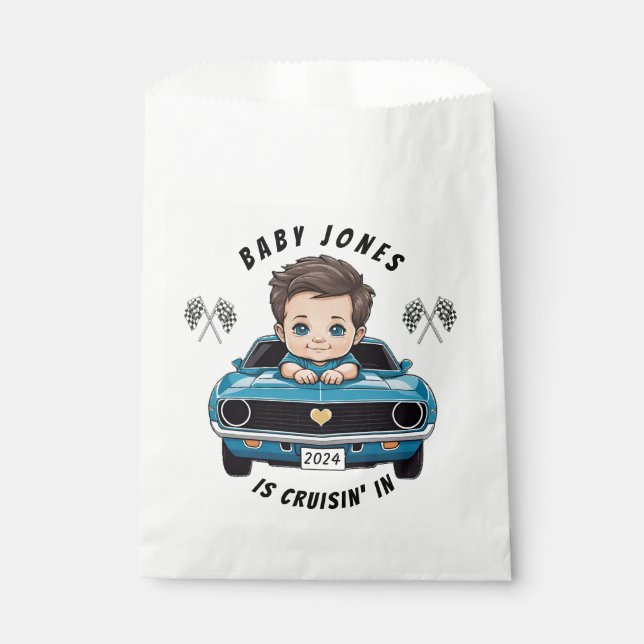 Sachets En Papier Voiture Classique Voiture Baby Boy Cruisin' Dans D (Devant)