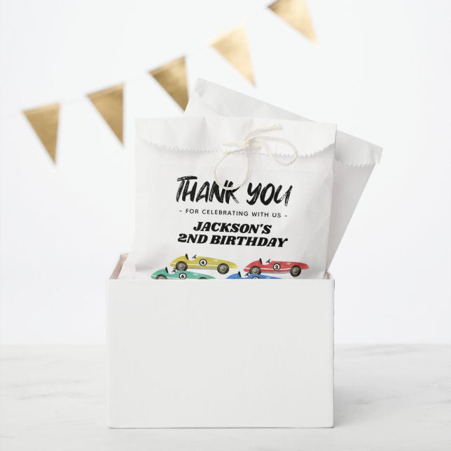 Sachets En Papier Voiture de course Anniversaire Merci (Fête)