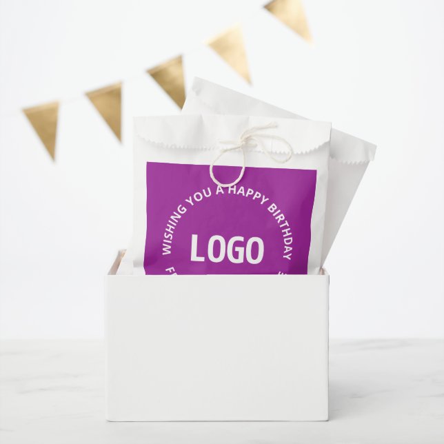 Sachets En Papier Votre logo et texte personnalisé | Joyeux annivers (Fête)
