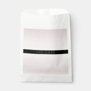 Sachets En Papier Votre nom Blanc fin et Rose subtil Ombre Stripes