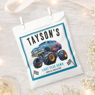 Sachets En Papier Vroom Zoom Monster Camion Boom | 1ère fête d'anniv