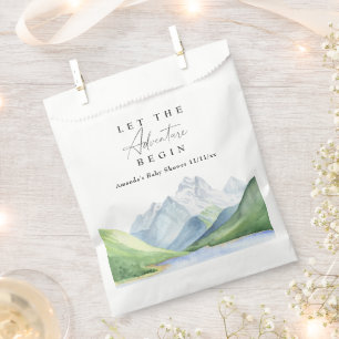 Sachets En Papier Watercolor montagnes - Laissez l'aventure commence