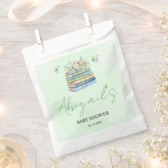 Sachets En Papier Watercolor New Chapter Begins green baby shower (Coupé)