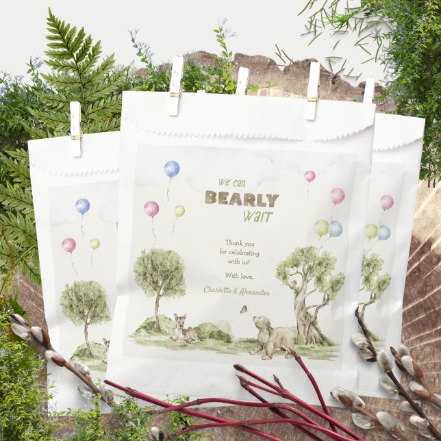 Sachets En Papier Watercolor Woodland Bearly Wait Whimsical (Watercolor Woodland Bearly Wait Whimsical Favor Bags ©Susanne Sachers - Sunny Mind 🌞)