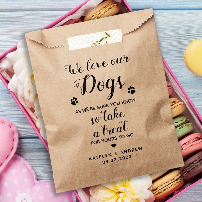 Sachets En Papier We Lots Our Dogs Biscuit Bar Dog Mariage (Créateur téléchargé)