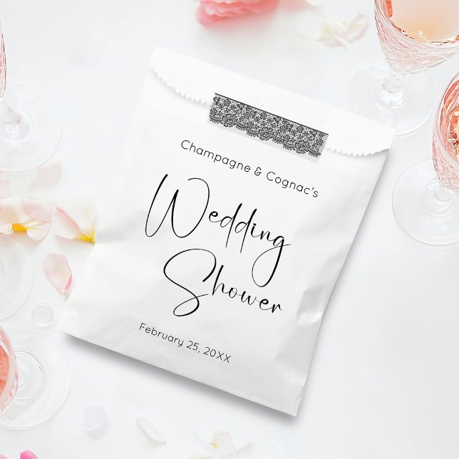 Sachets En Papier Wedding shower de script moderne (Créateur téléchargé)