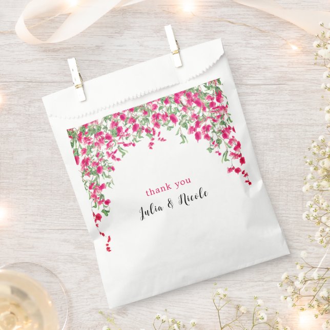 Sachets En Papier Wedding shower forestier tropical des Bougainvilli (Coupé)