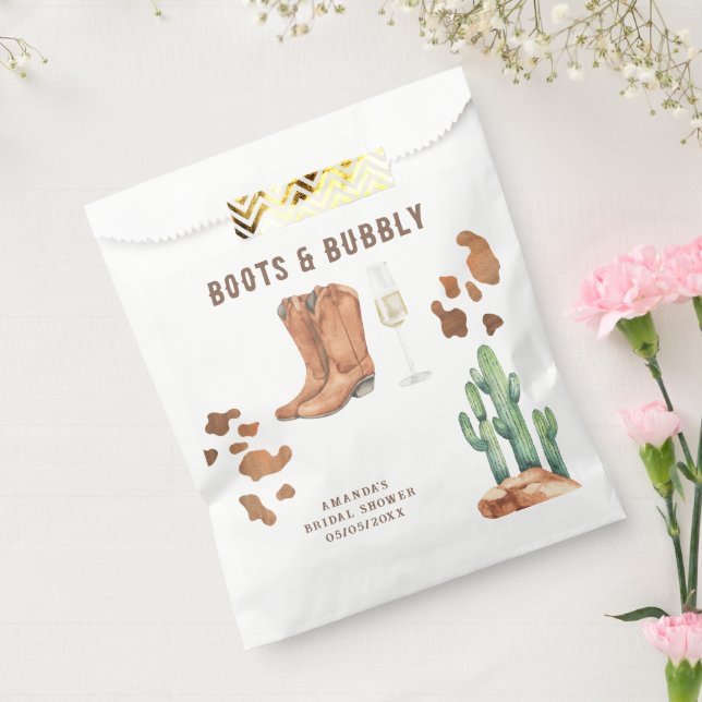 Sachets En Papier Western Boots & Bubbly Enterrement de vie de jeune (Scellé)