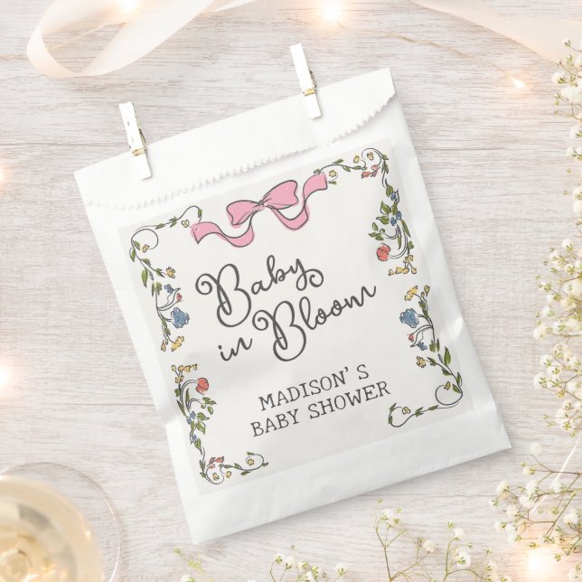 Sachets En Papier Whimsica Garden Party Doodle Baby shower floral (Coupé)