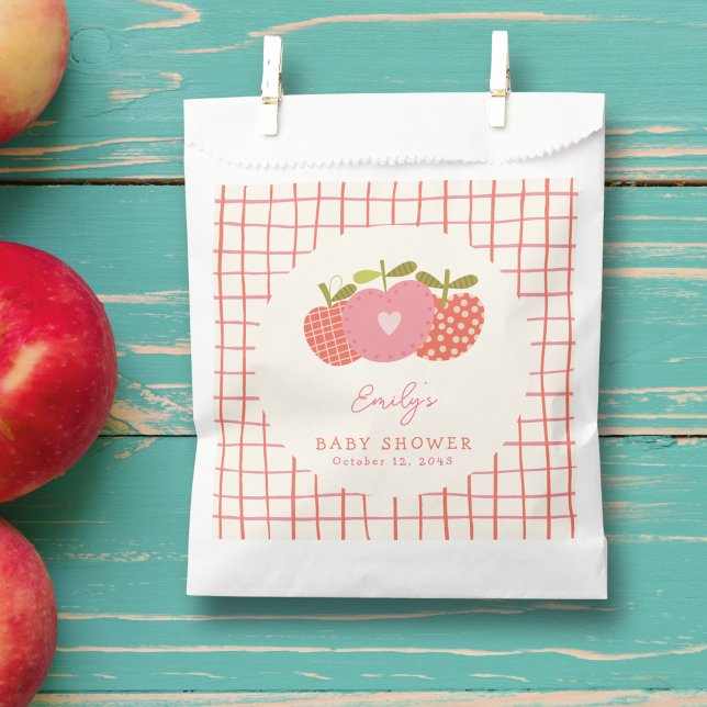 Sachets En Papier Whimsical Fall Pomme thème Baby shower rose rouge (Créateur téléchargé)