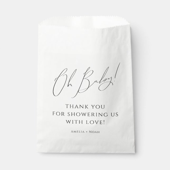 Sachets En Papier Whimsical Genre Neutre Oh Baby shower Merci (Devant)