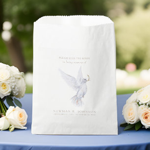 Sachets En Papier White Dove Bird Seed Packet Funeral Memorial
