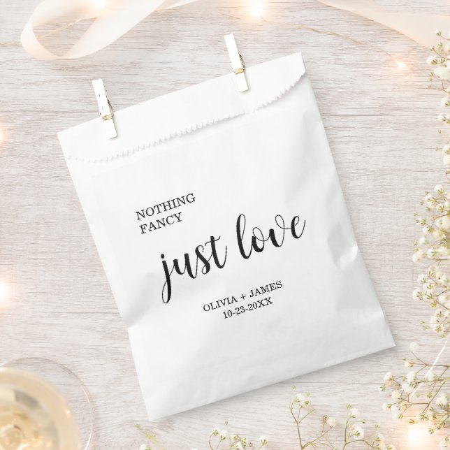 Sachets En Papier White Nothing Fancy Just Love Wedding   (Coupé)