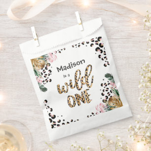 Sachets En Papier Wild One Birthday Empreinte de léopard Wild Jungl