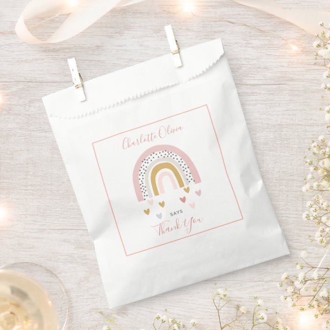 Sachets En Papier Wild One Muted Rainbow Girl's 1st Birthday Party (Coupé)