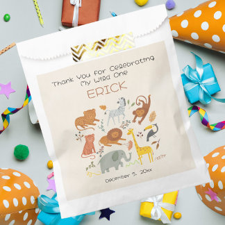 Sachets En Papier Wild One Safari First Birthday Party