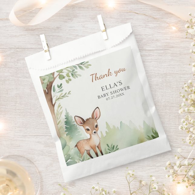 Sachets En Papier Woodland Deer Forest Neutral Baby Shower (Coupé)