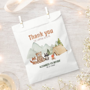 Sachets En Papier Woodland Happy Camper Camping Anniversaire Merci